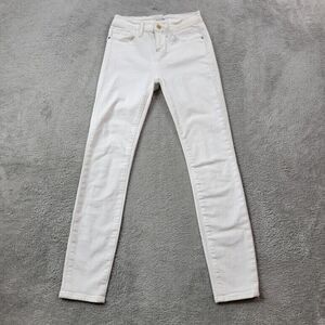 Frame Jeans Womens 24X27 White‎ Skinny Crop Low Rise Designer MSRP $199